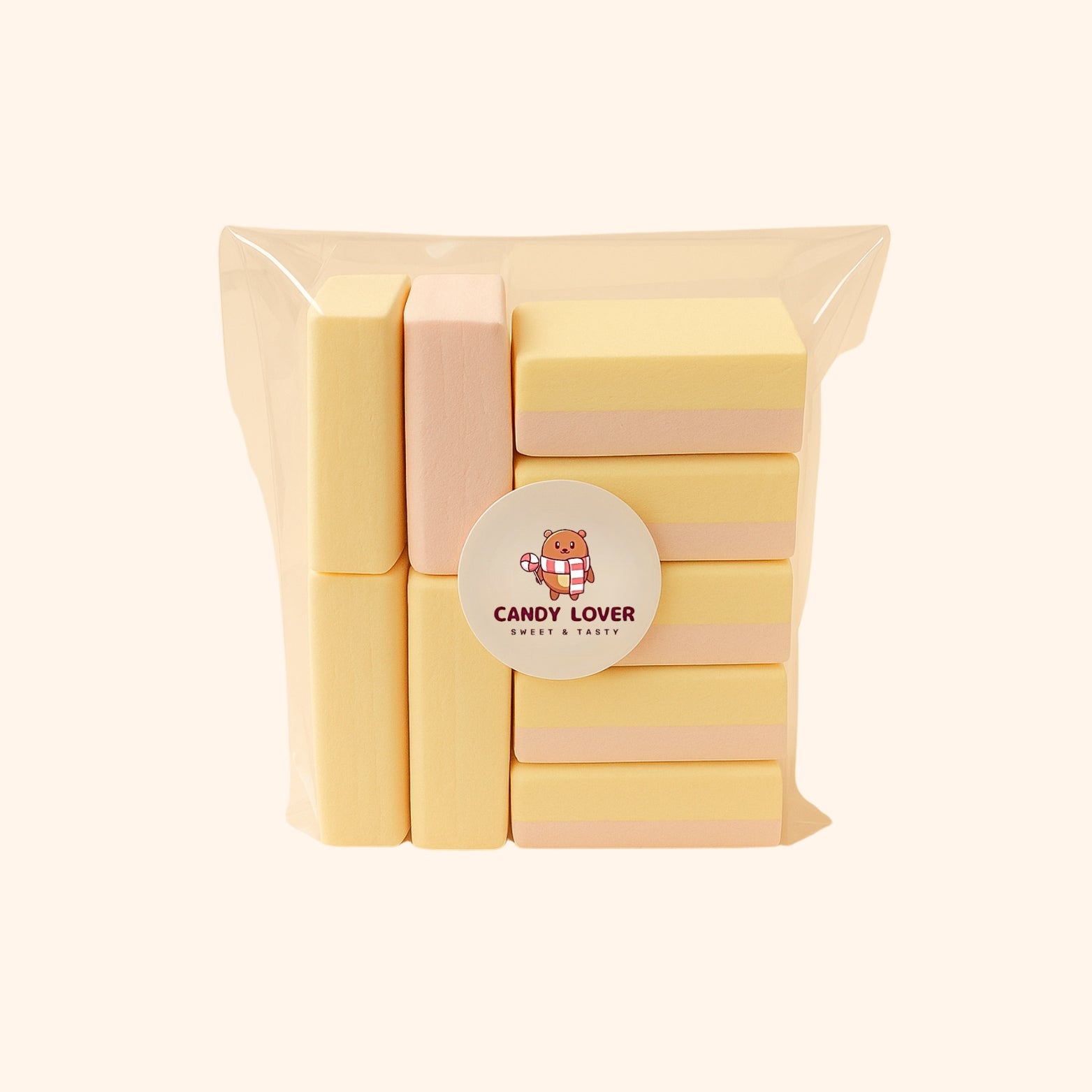 Candylover Vanille Schuimblokken - 9 zachte halal vanille marshmallows in zakje, 100% halal zonder varkensgelatine