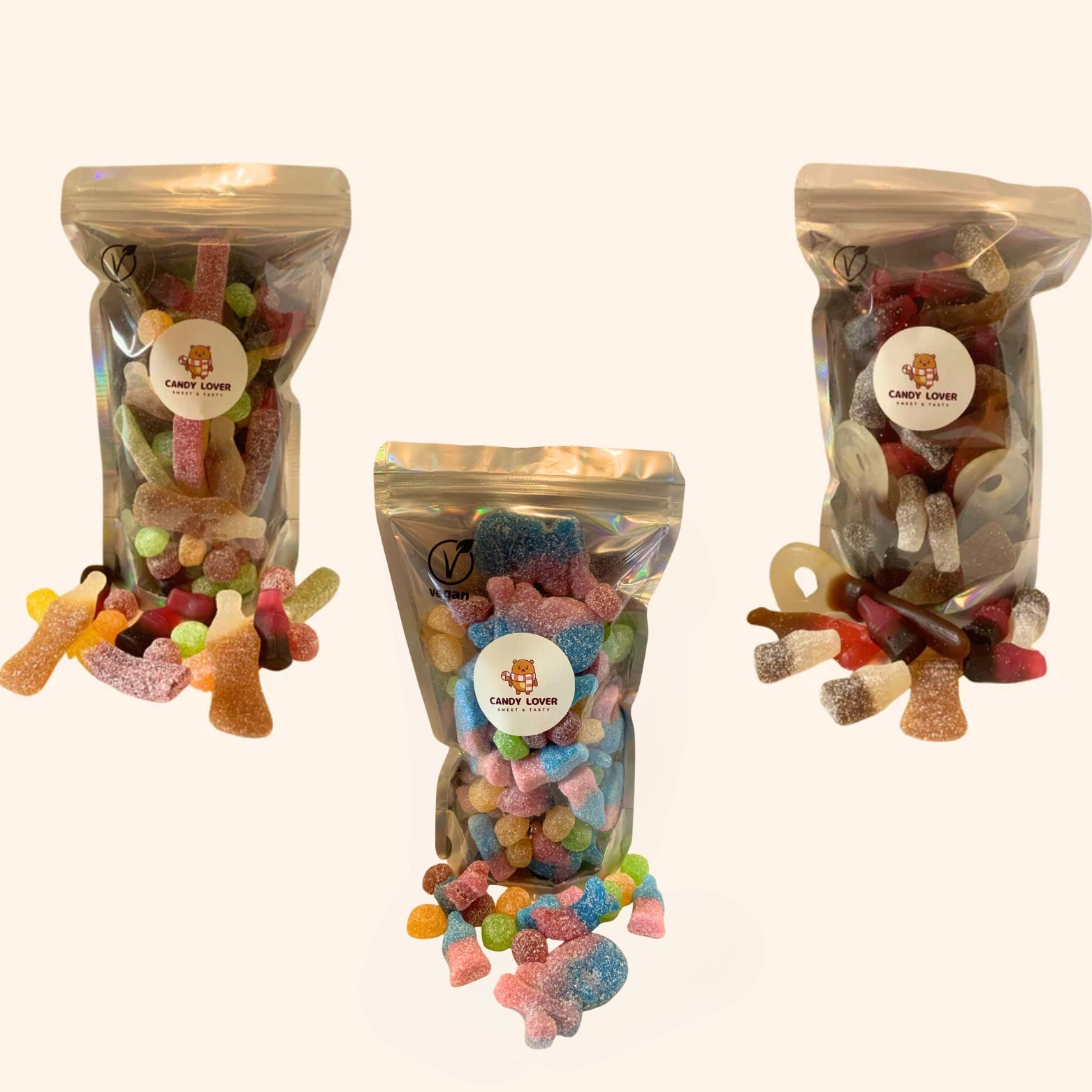Candylover's Favoriete Vegan Snoepbundel met Sour mix, Summer mix en Cola explosion - 100% plantaardig zonder gelatine
