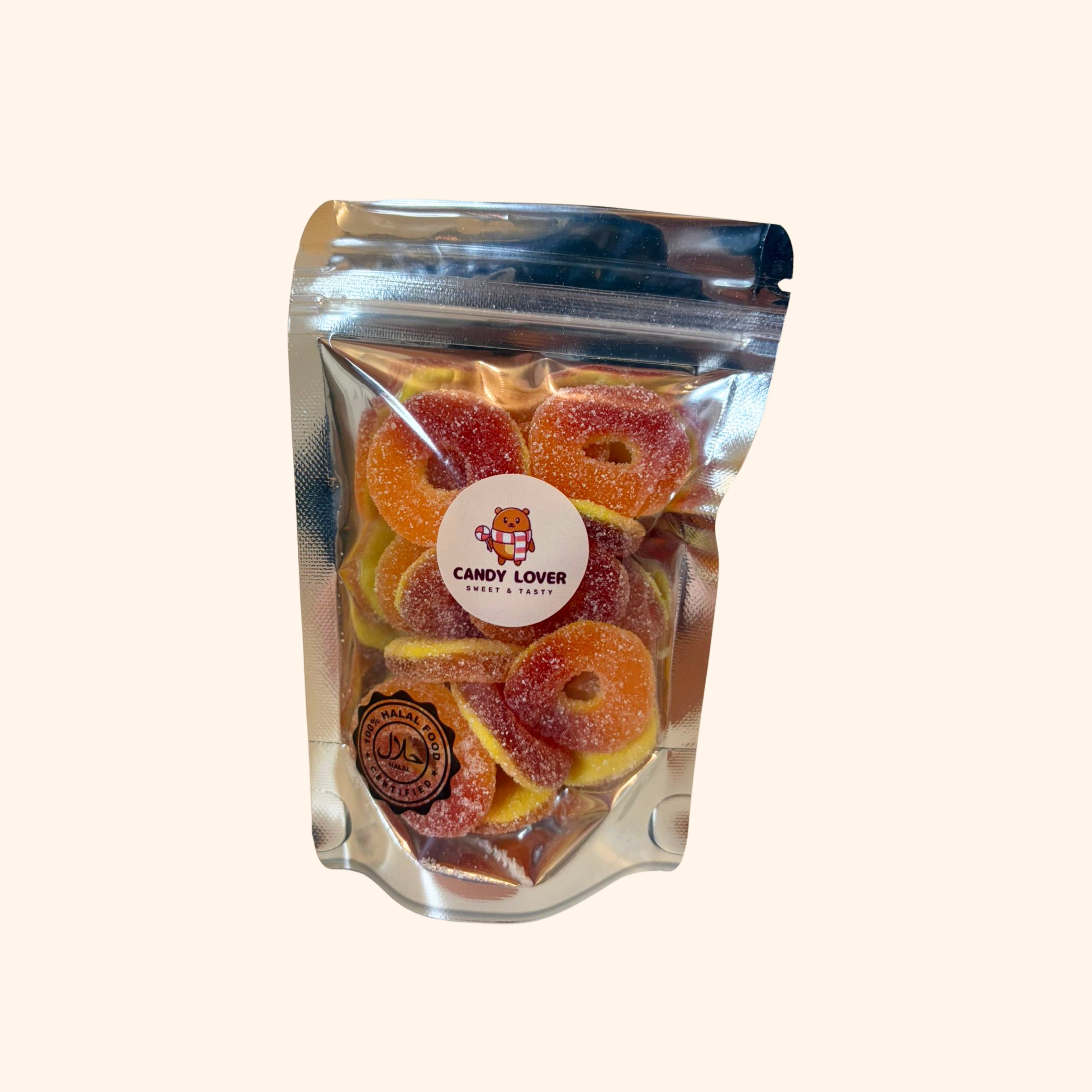 Halal Mini’s Snoeptraktatie – Fizzy Peach rings
