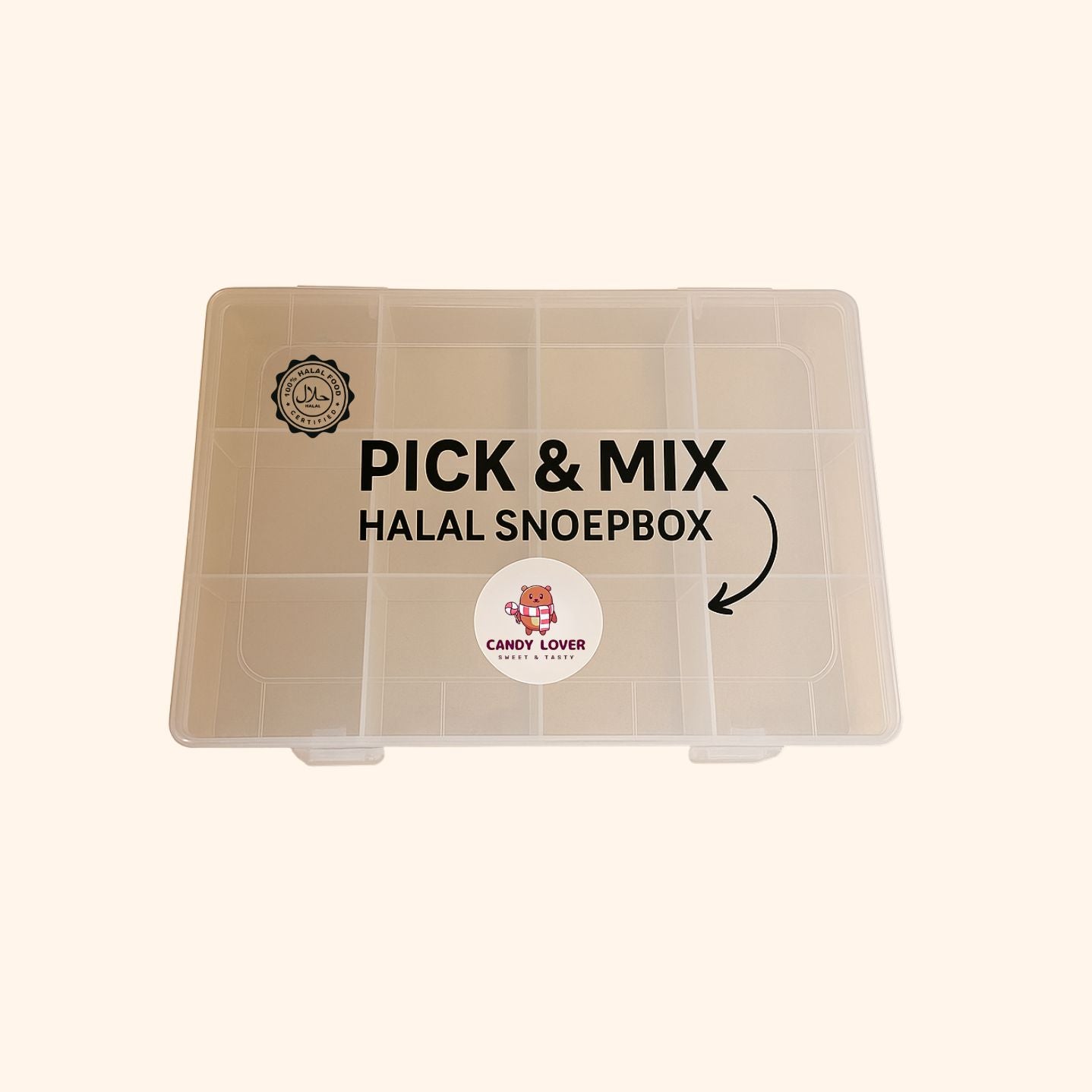 Halal Pick & Mix snoepbox - personaliseerbare halal snoepbox waar je zelf 12 snoepjes kunt kiezen
